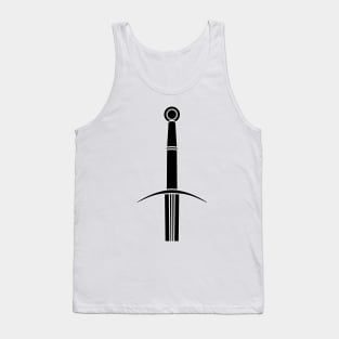 Hand and a Half Sword Garnish / Bastard Sword (Black) Tank Top